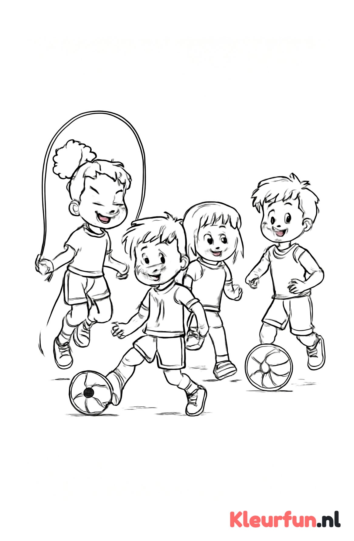 Kinderen aan het sporten buiten