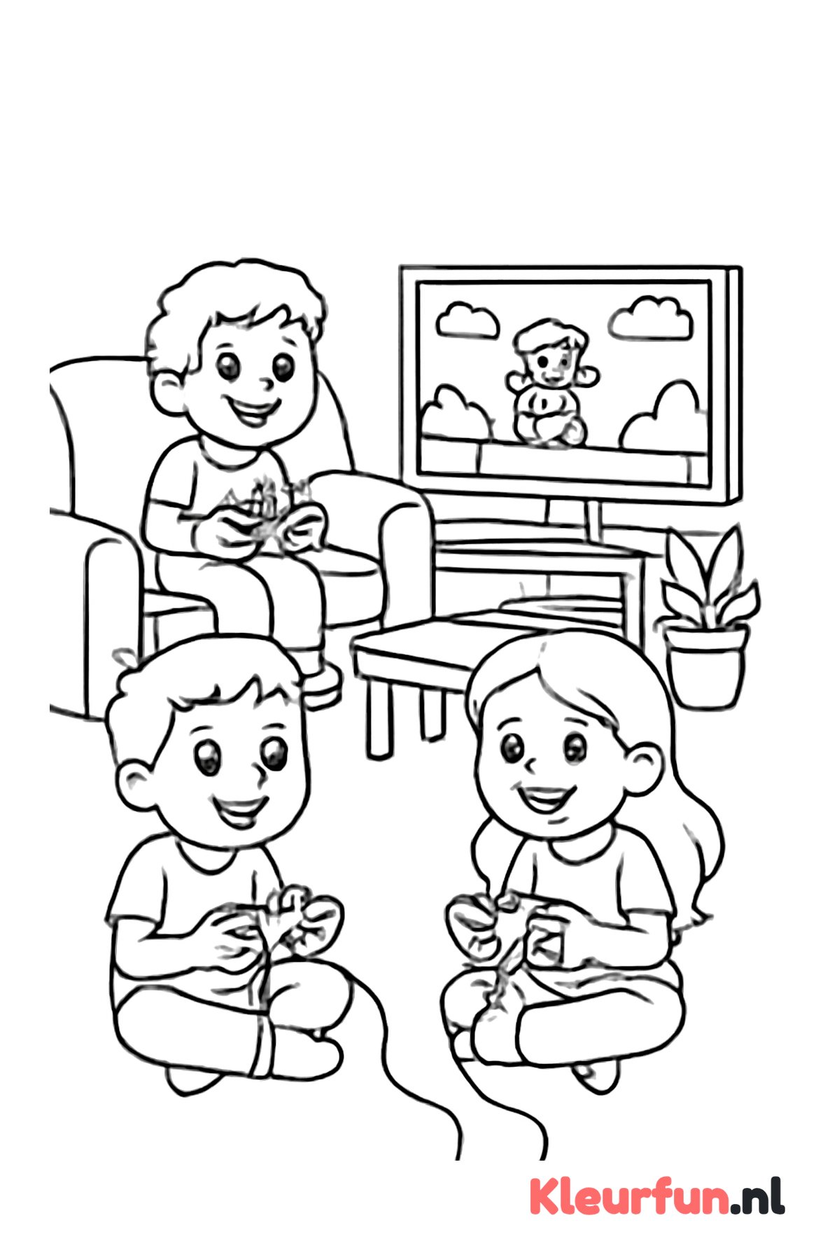 Kinderen spelen samen videogames