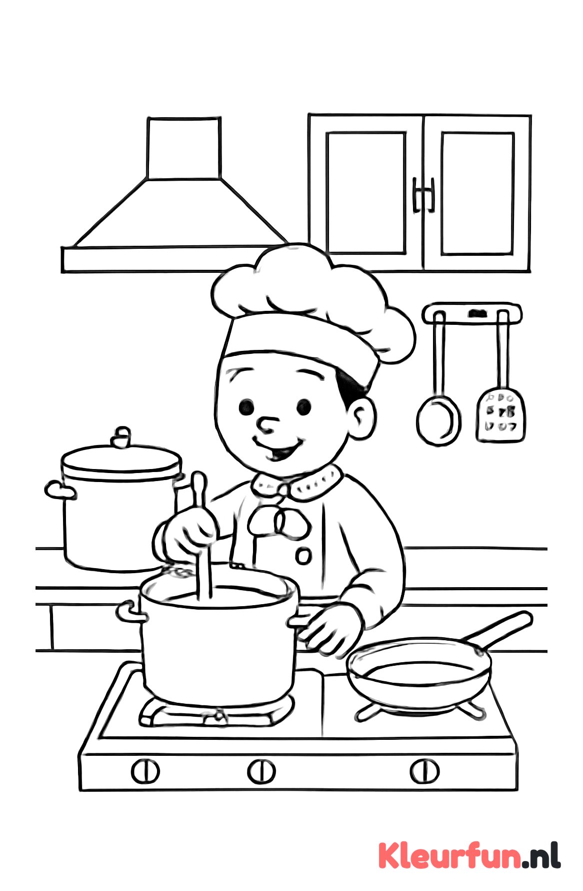Kok in de keuken