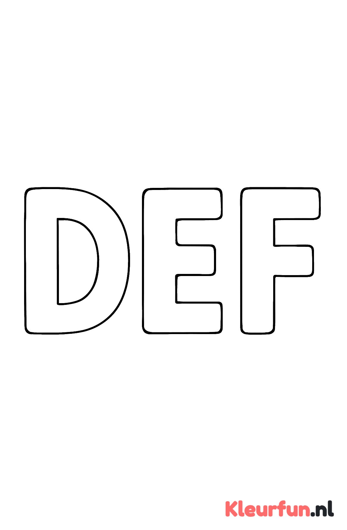 Letters D, E en F