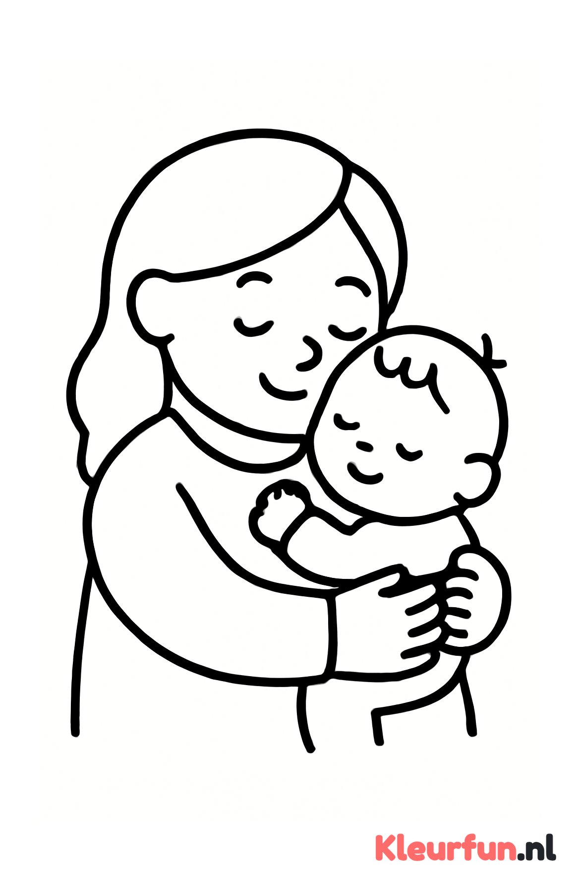 Mama met kind vasthouden