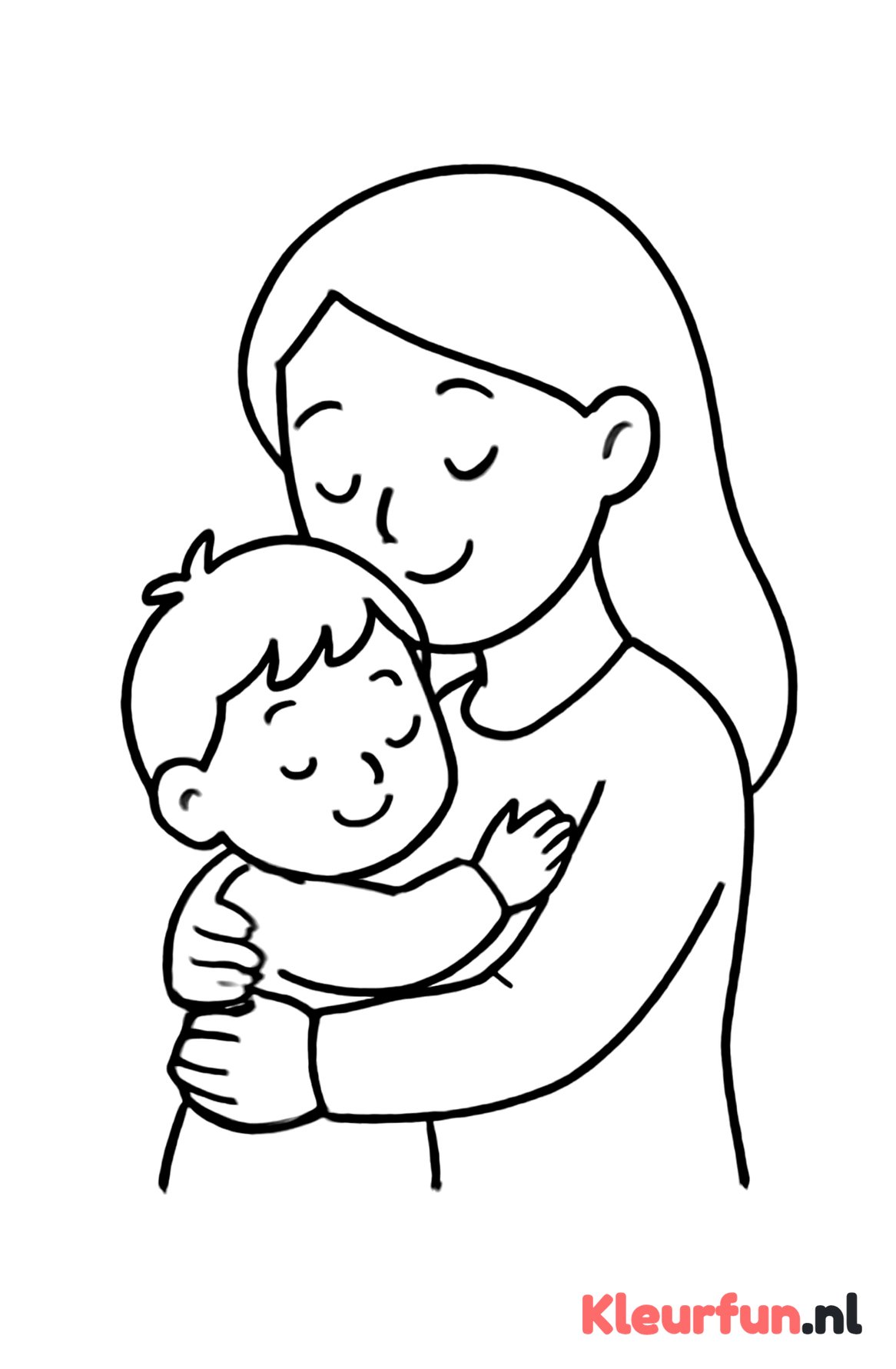 Mama met kindje vasthouden