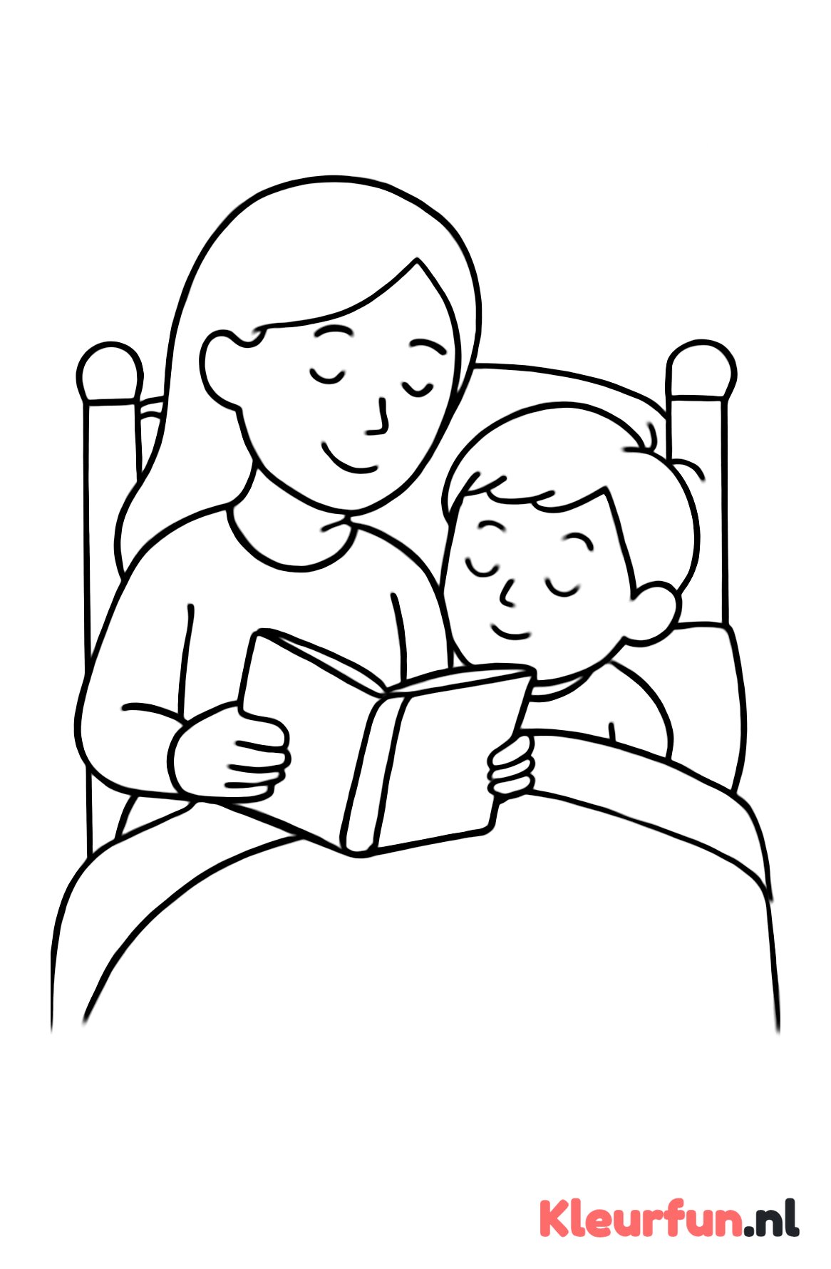 Mama leest voor aan kind