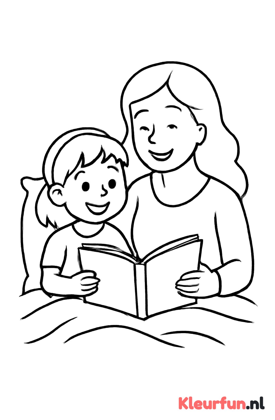 Mama leest voor aan kind