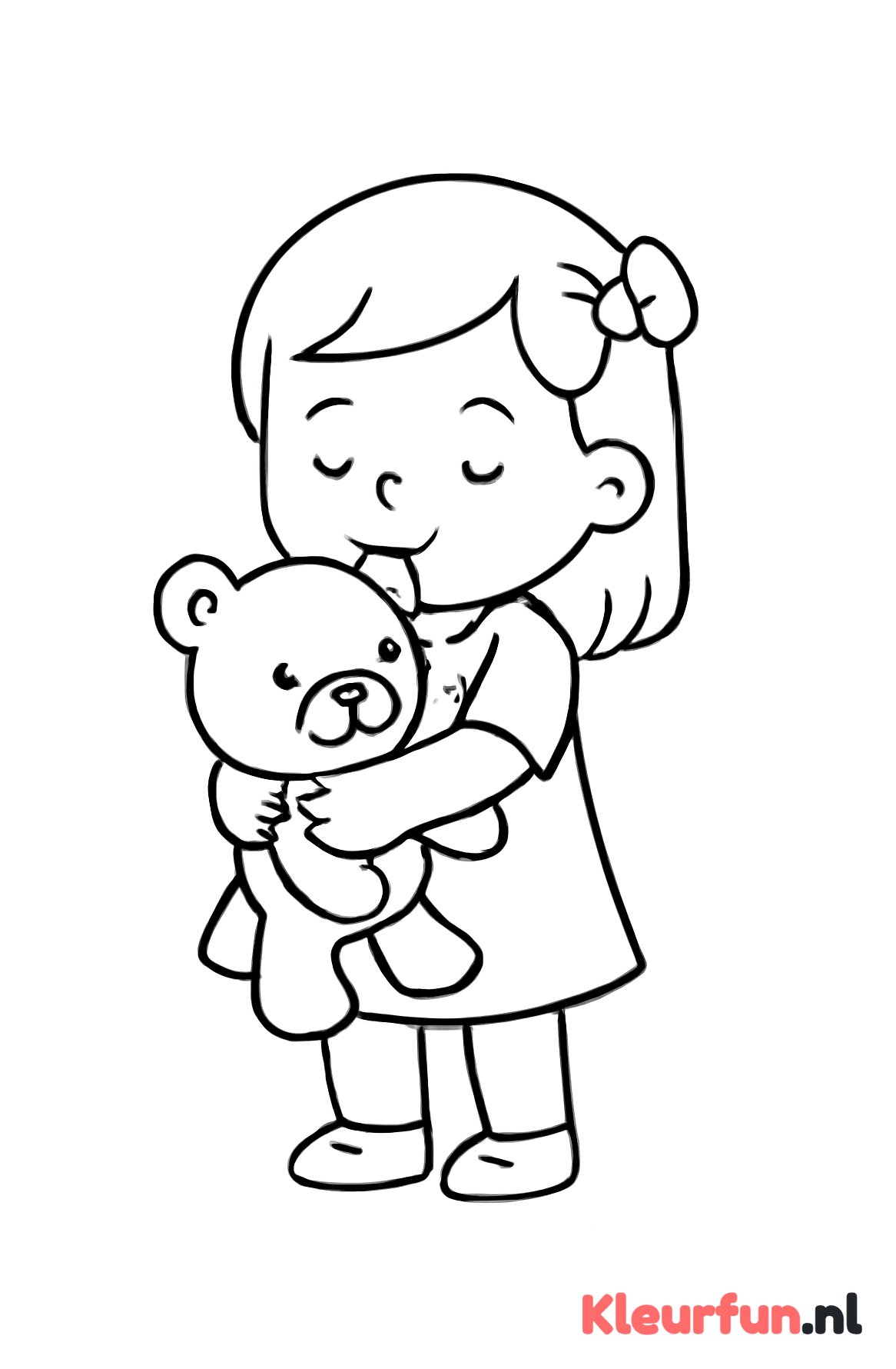 Meisje met knuffel