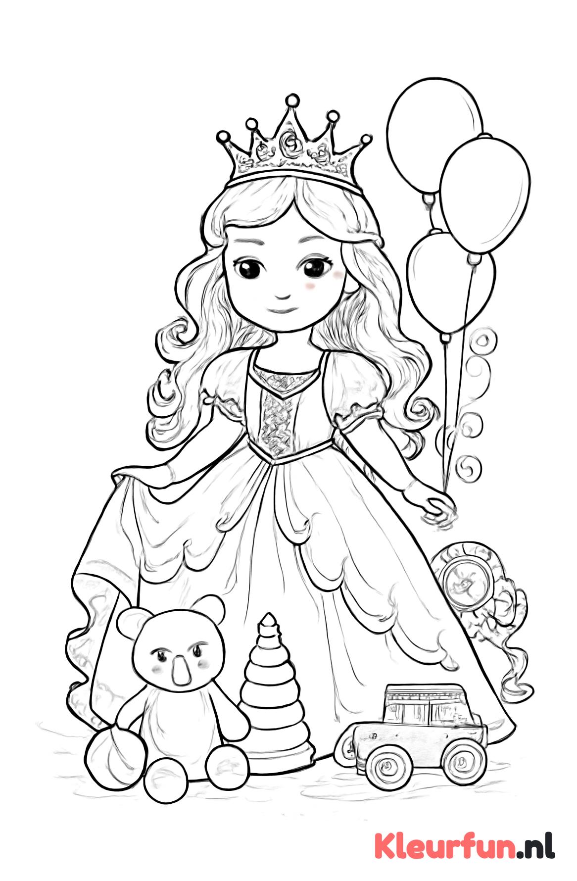 Meisje verkleed als prinses