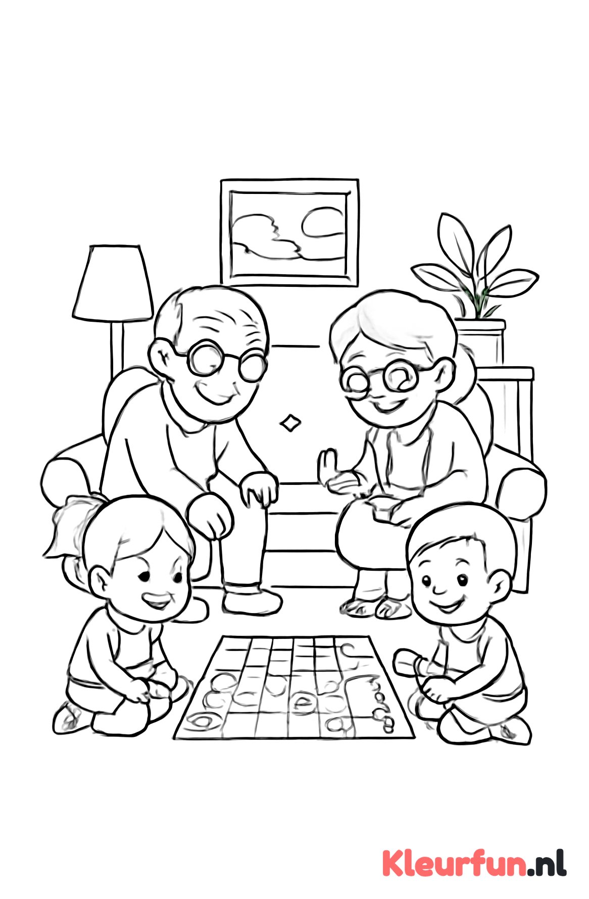Oma en opa spelen spelletjes