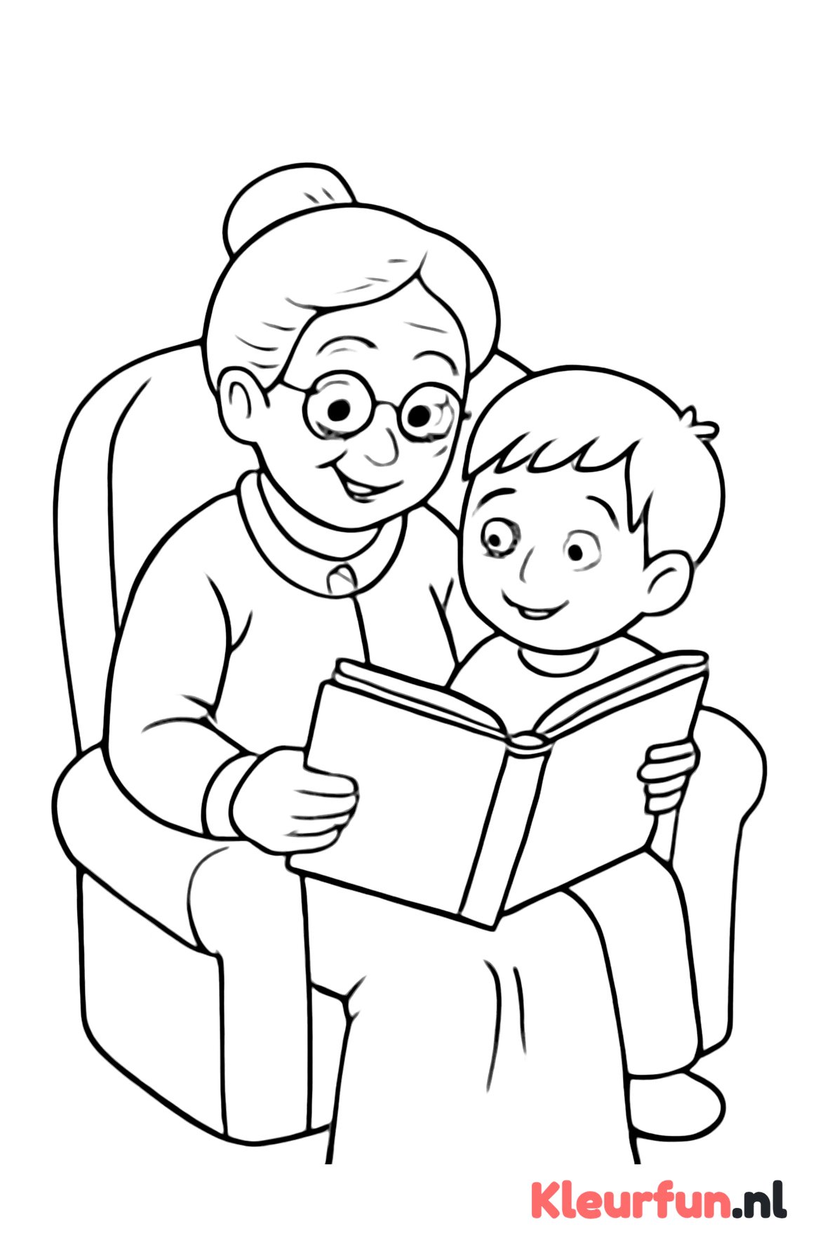 Oma leest voor aan kleinkind