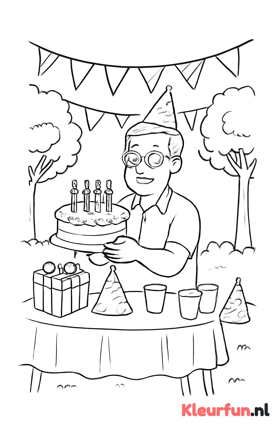 Oom's verjaardagsfeest in de tuin