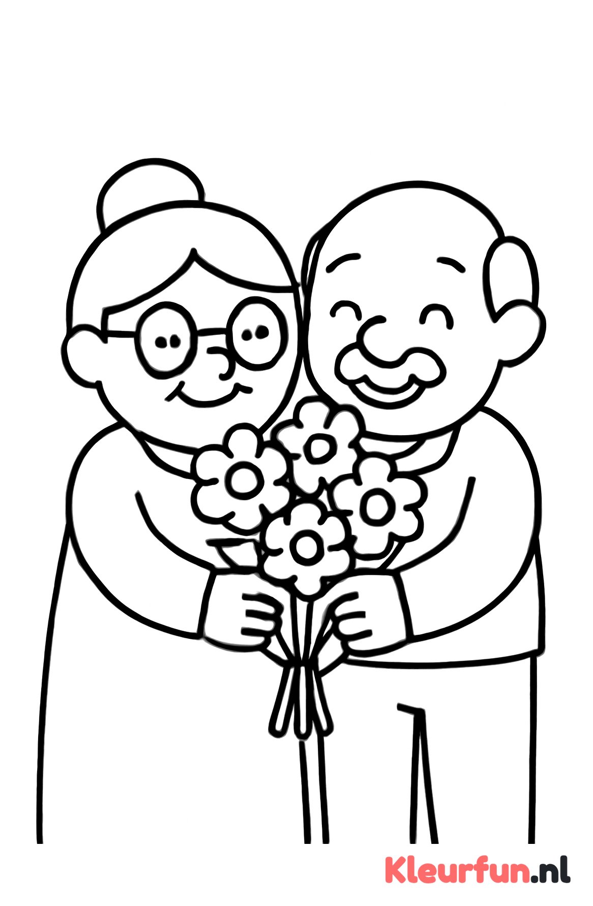 Opa en Oma met Bloemen