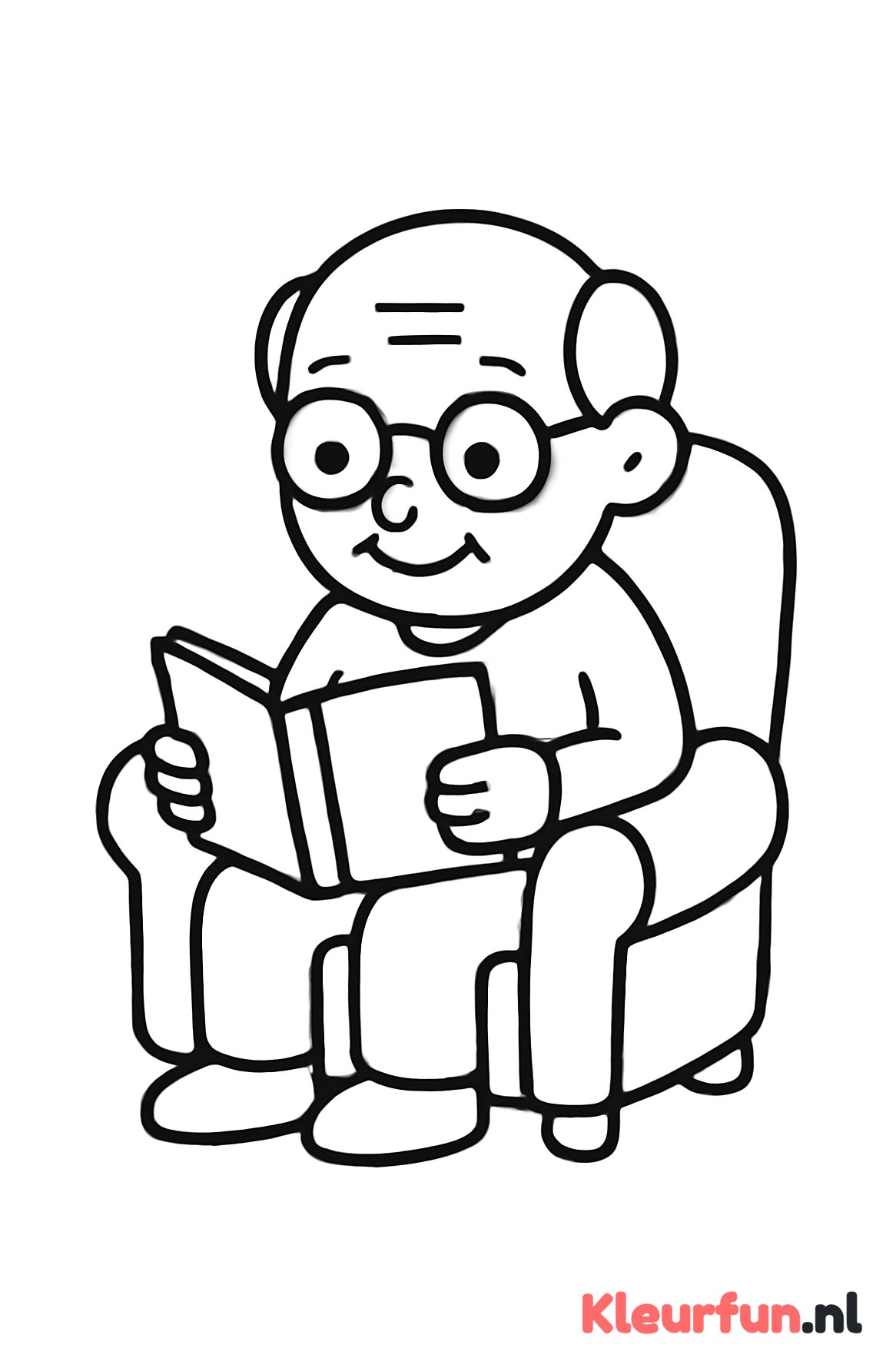 Opa leest een boek