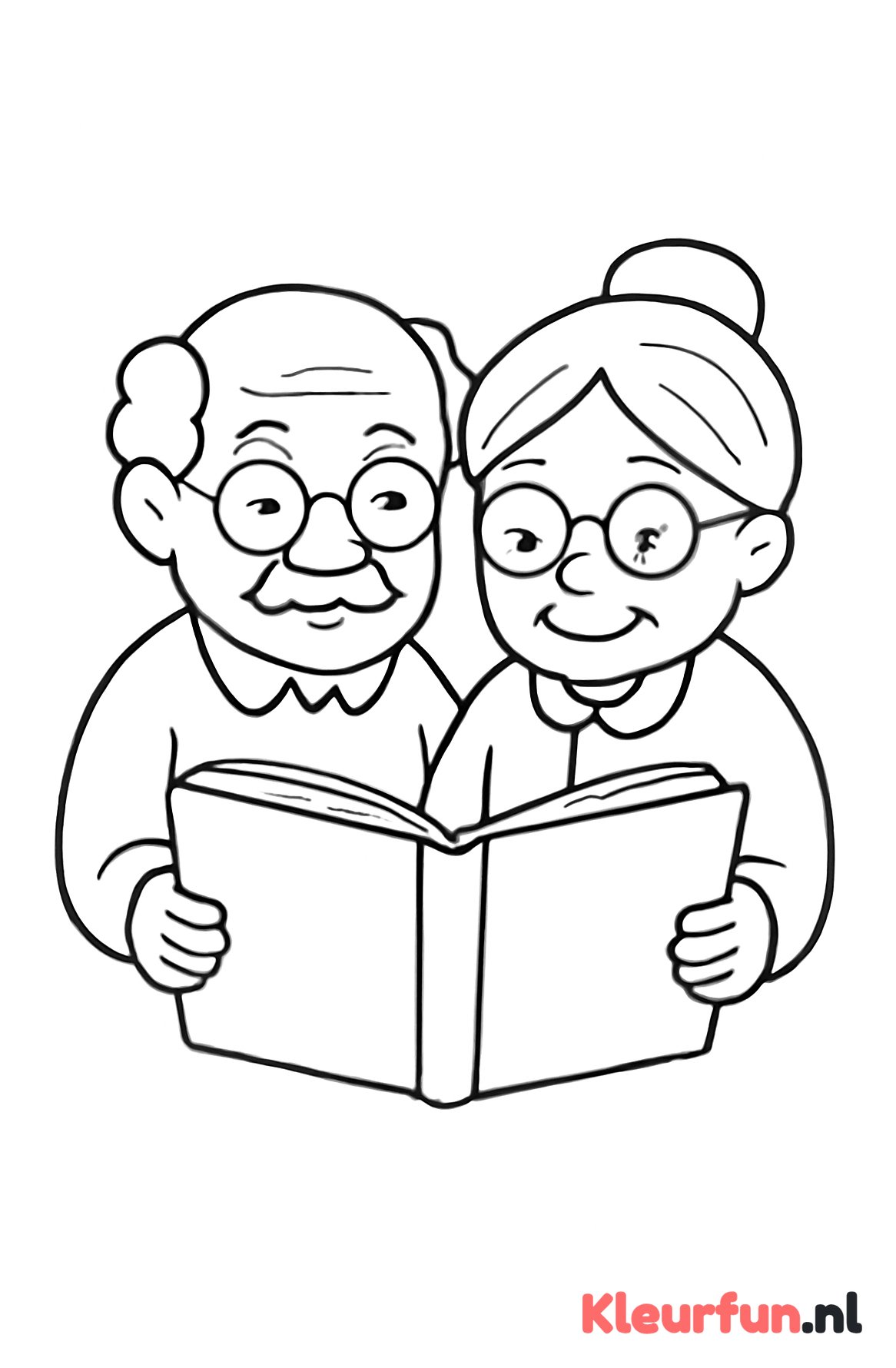 Opa en Oma Lezen Een Boek