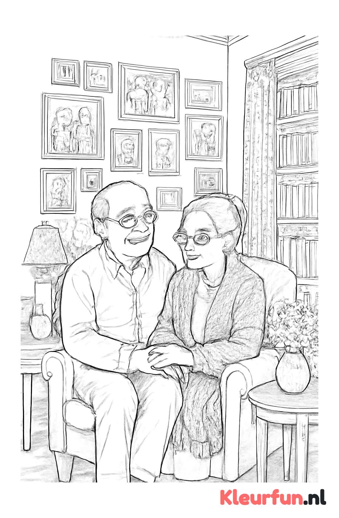 Opa en Oma in de gezellige woonkamer