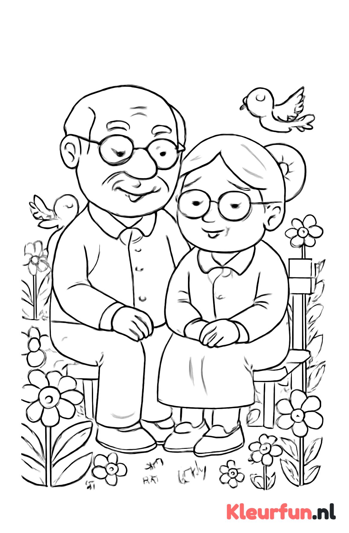 Opa en Oma in de Tuin