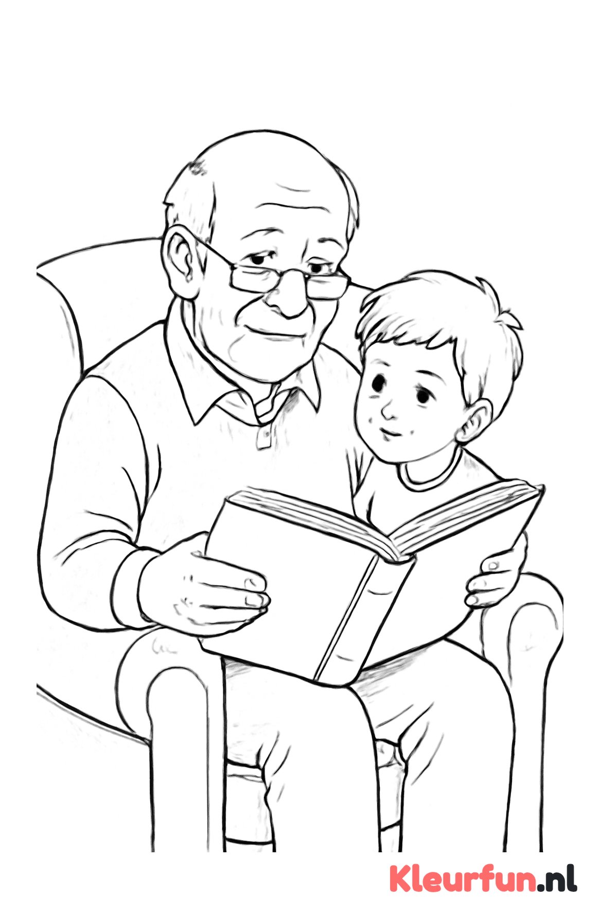 Opa leest voor aan kleinkind