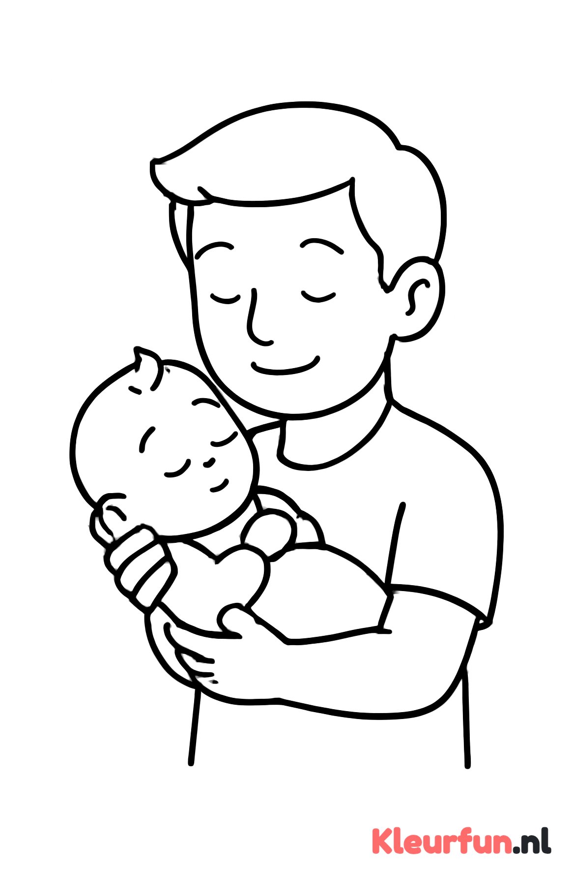 Papa houdt zijn baby vast