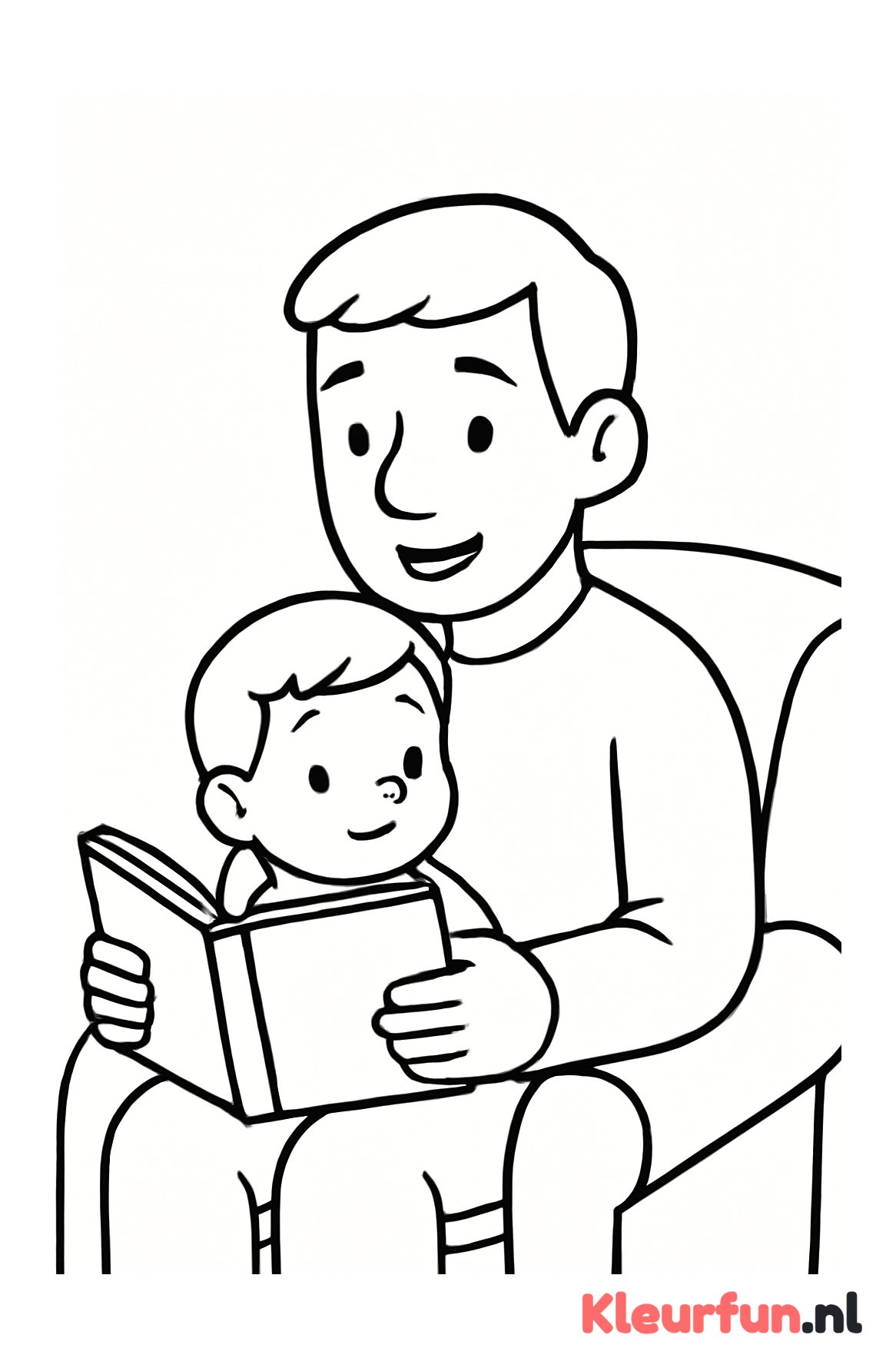 Papa leest voor aan kind