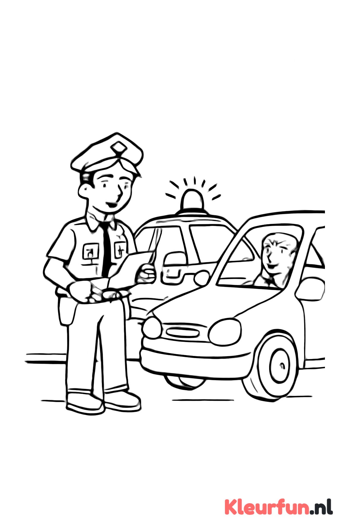 Politieagent houdt auto aan