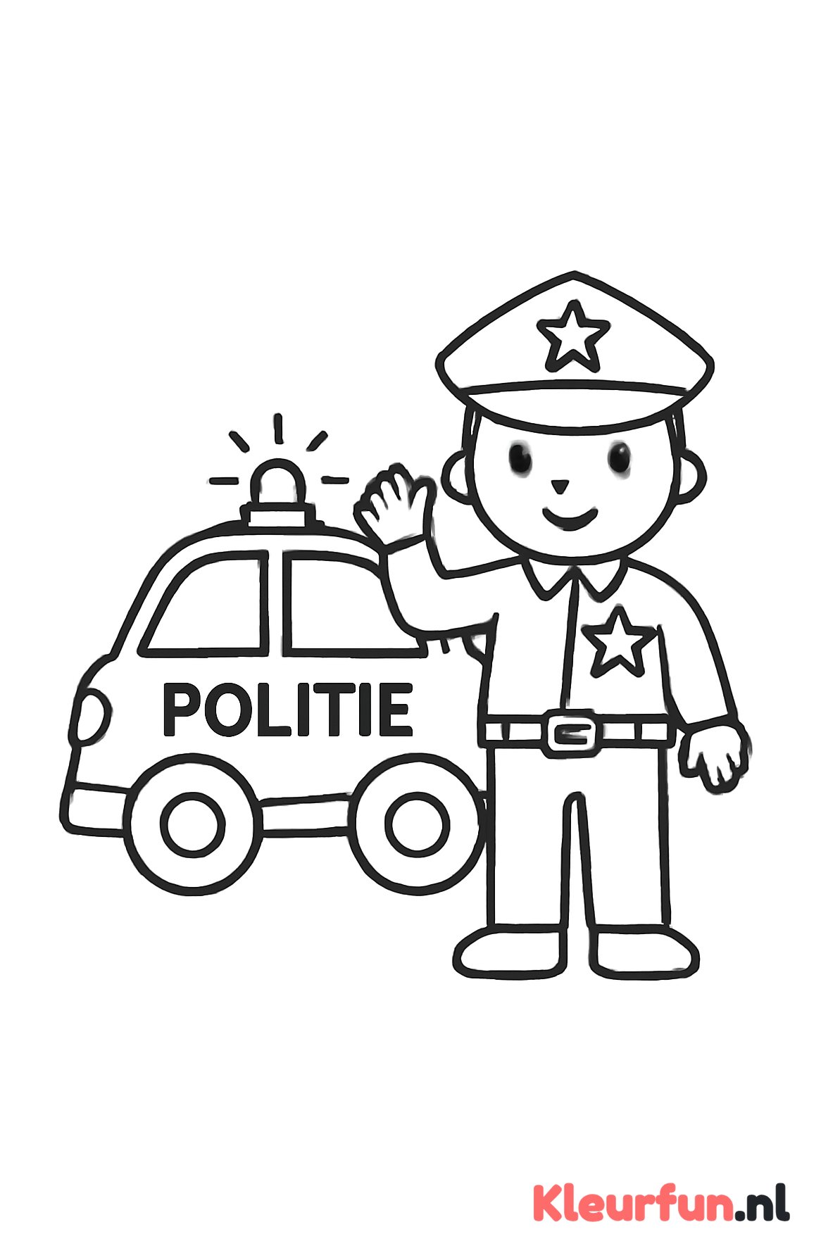 Politieagent die zwaait