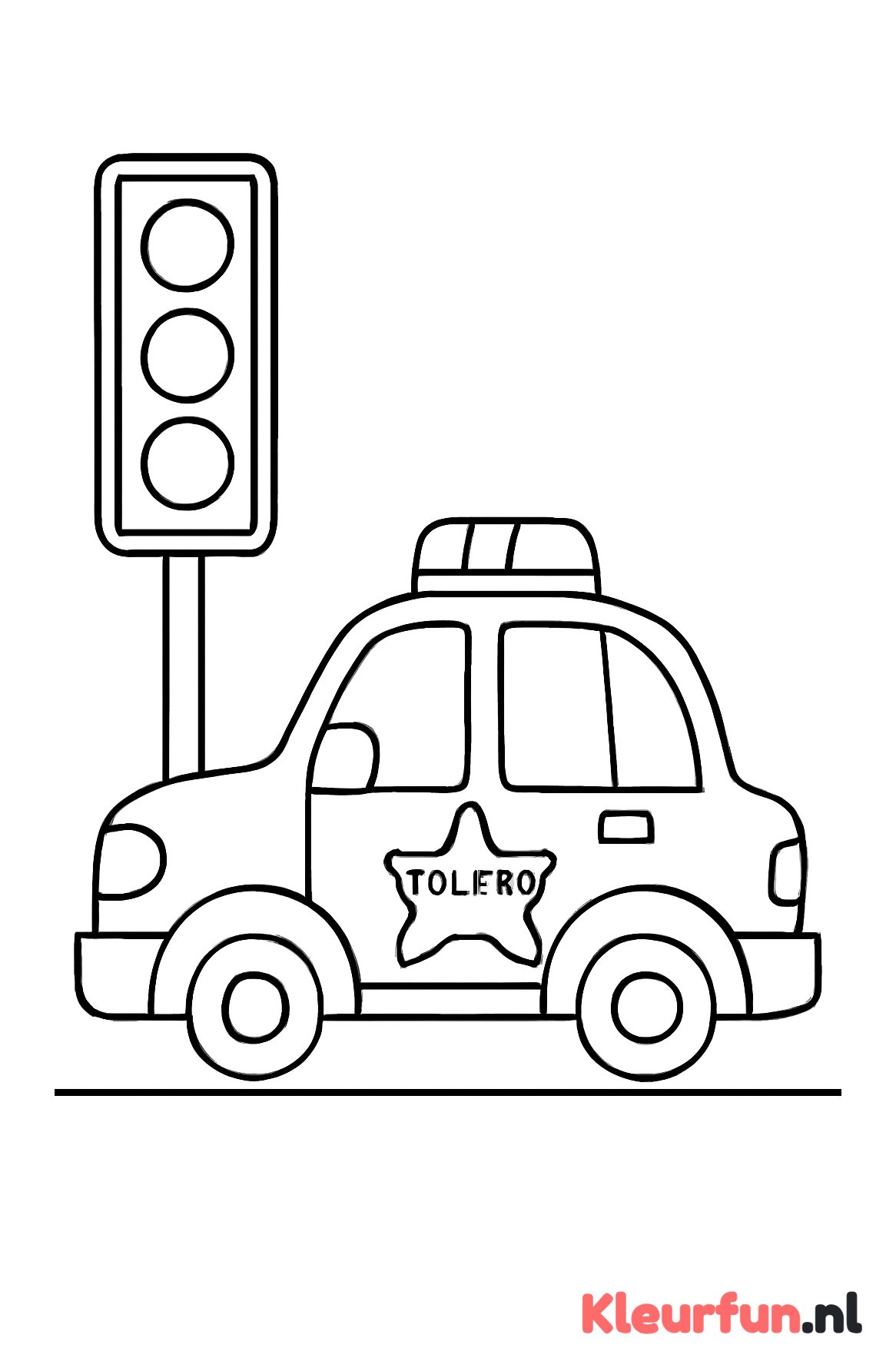 Politieauto bij verkeerslicht
