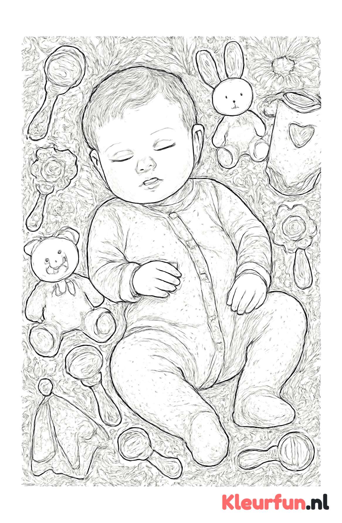 Realistische baby met speelgoed