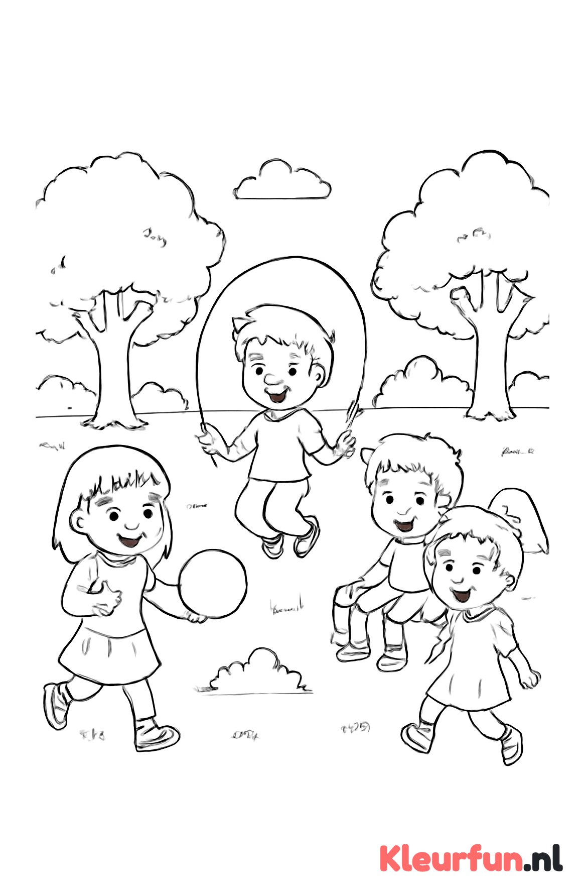 Kinderen spelen in het park