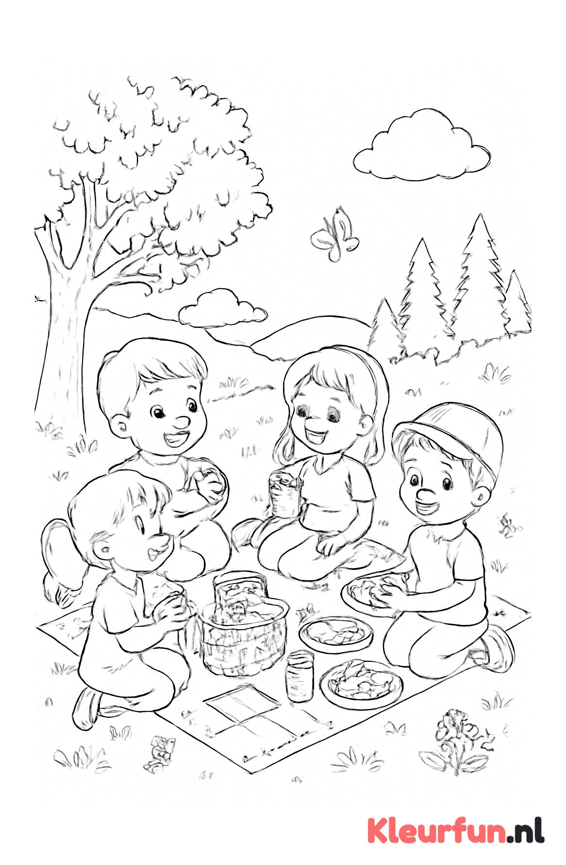 Kinderen tijdens een picknick