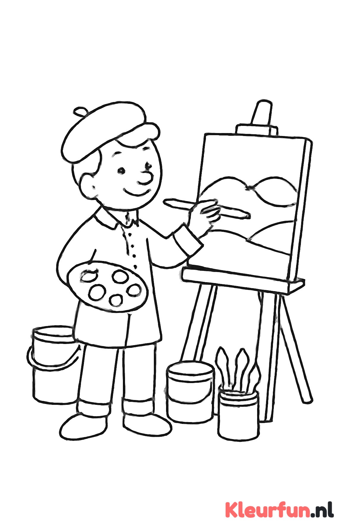 Schilder in het Atelier