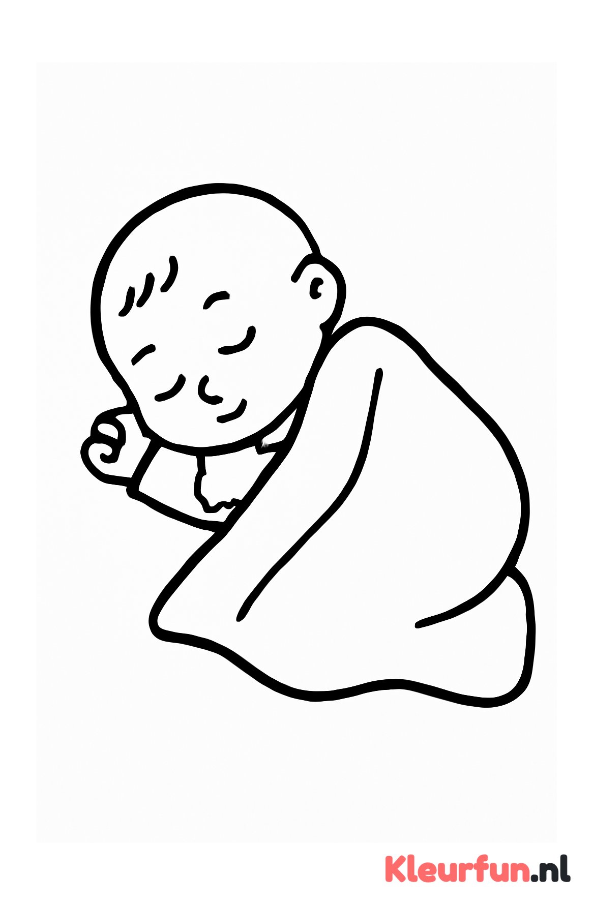Slapende baby onder dekentje