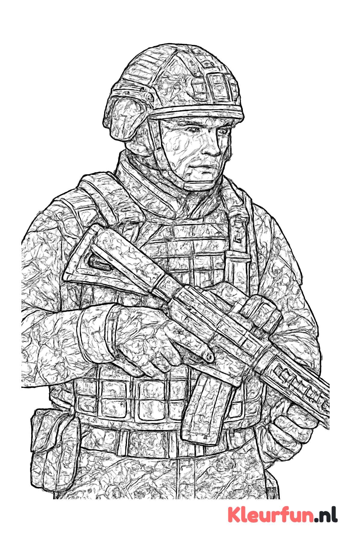 Soldaat in volledige militaire uitrusting