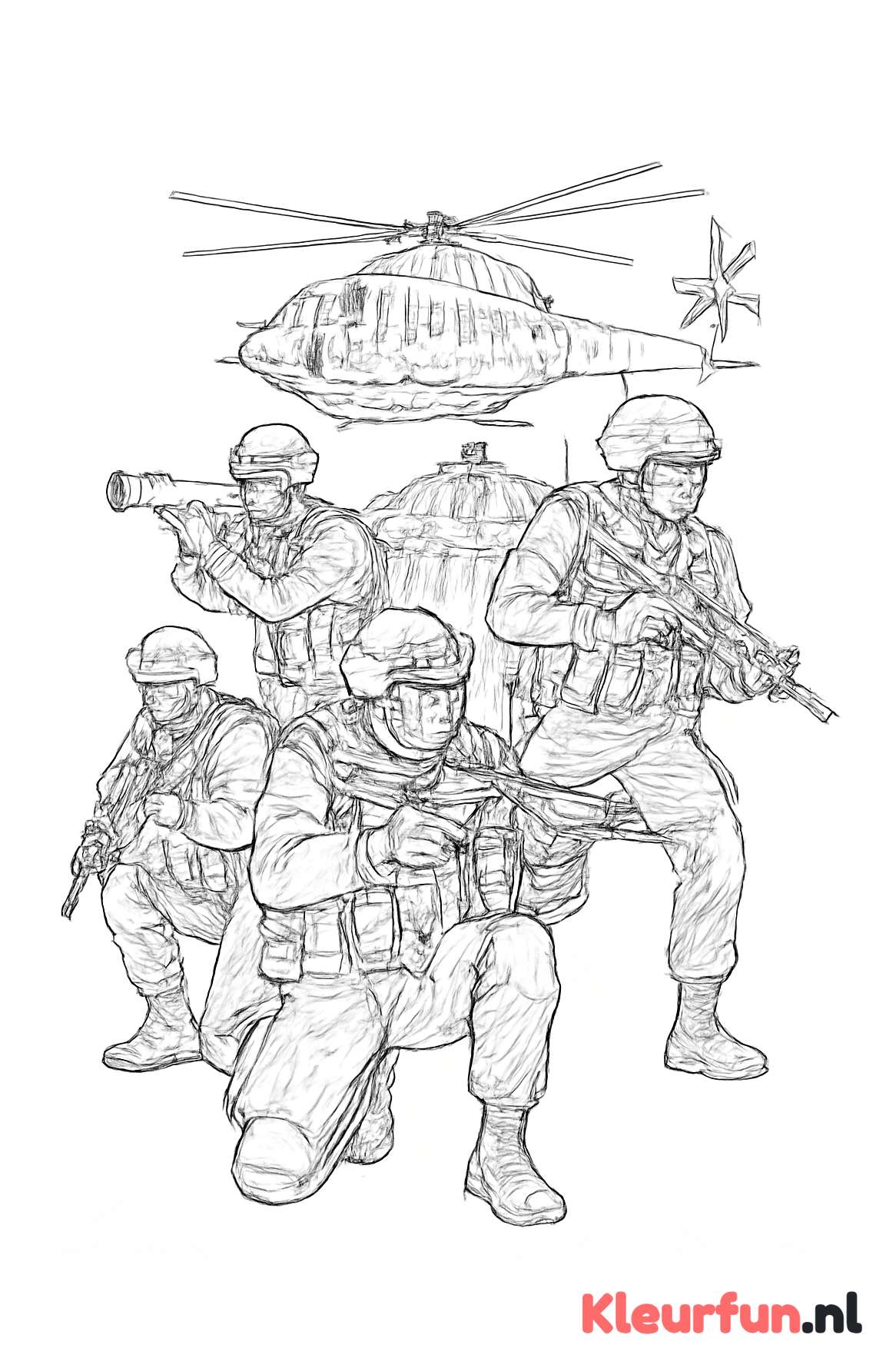Soldaten tijdens militaire oefening