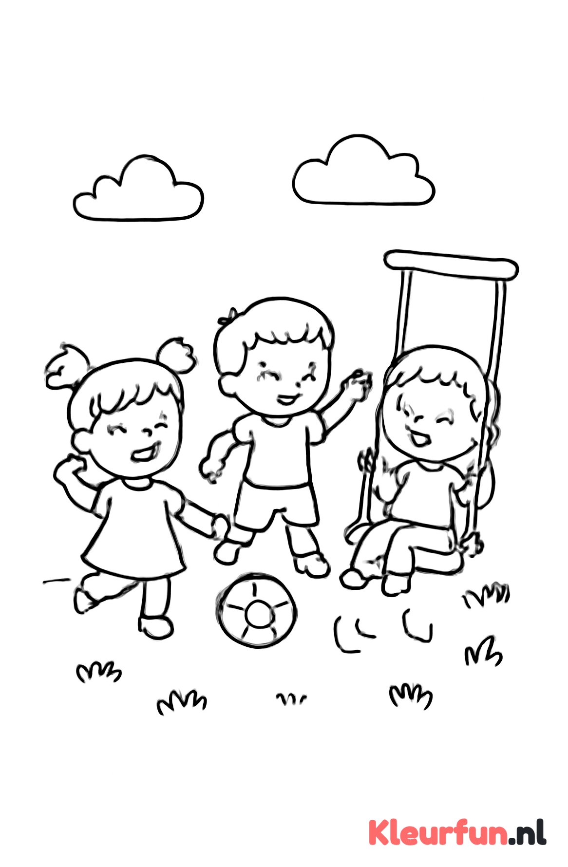 Speelende kinderen buiten