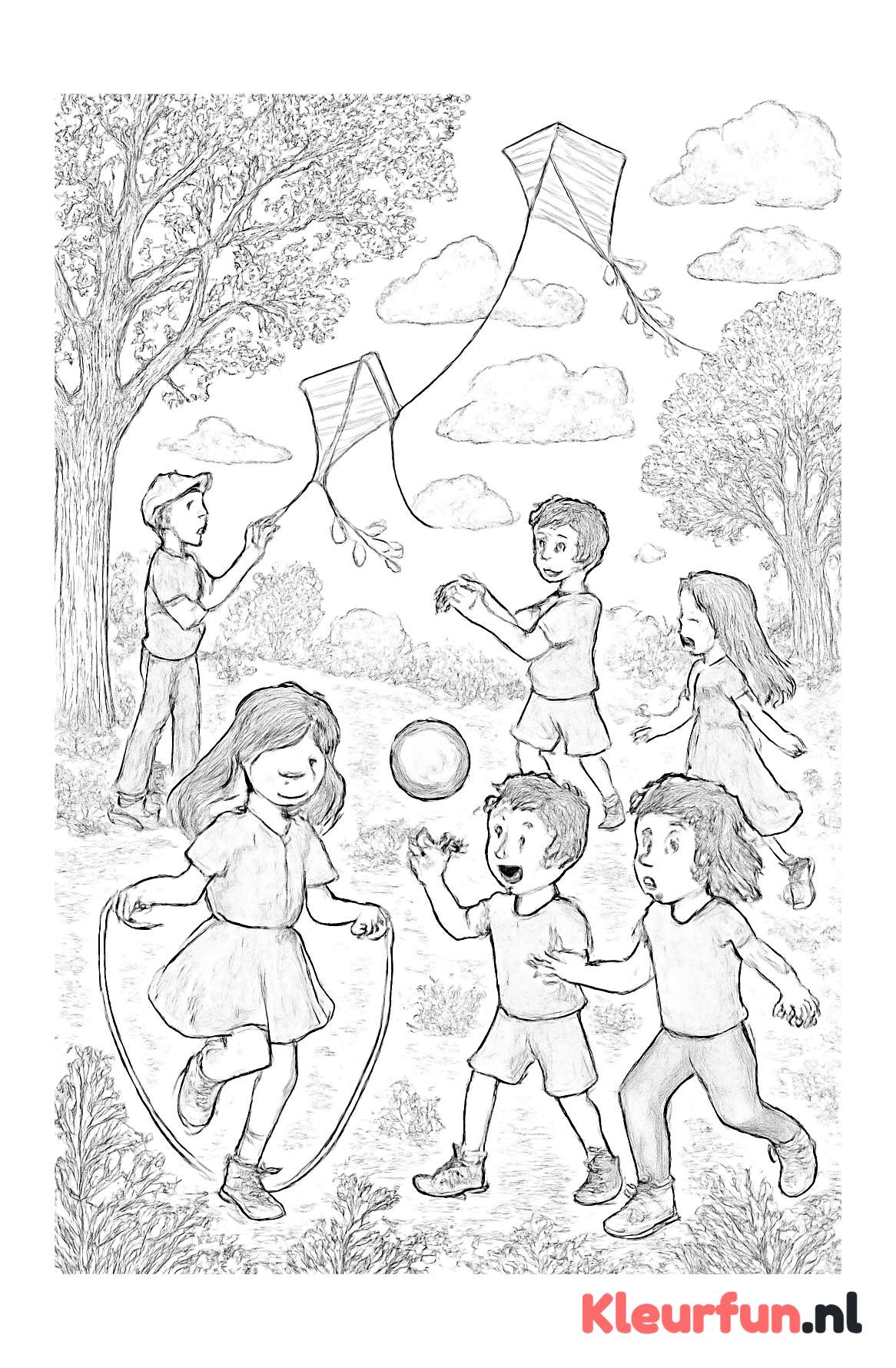 Spelende kinderen in het park