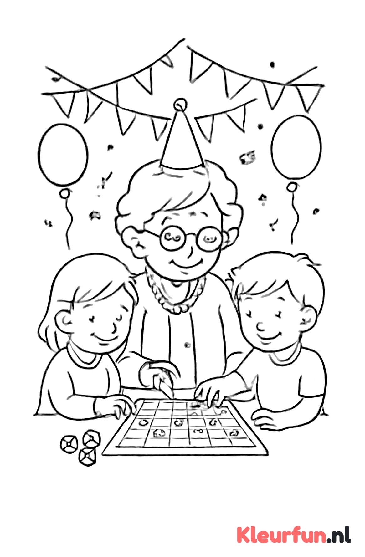 Spelletjes met oma op verjaardag