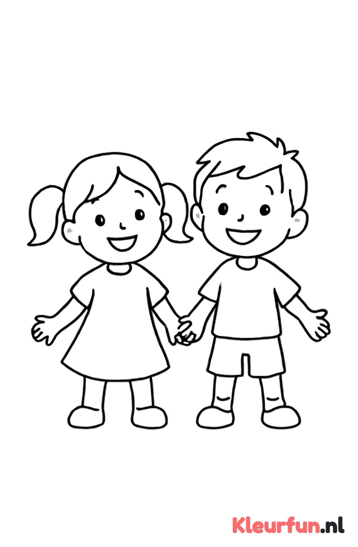 Twee kinderen hand in hand