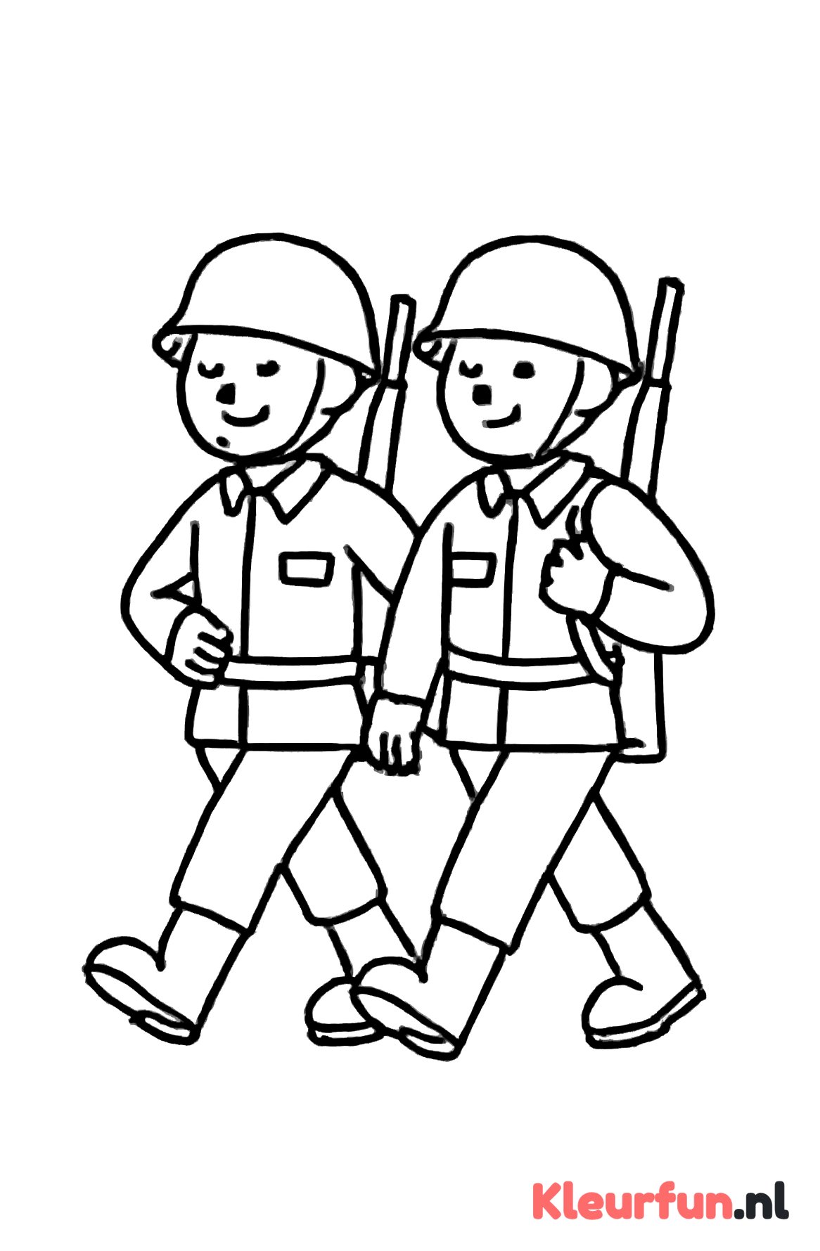 Twee marcherende soldaten
