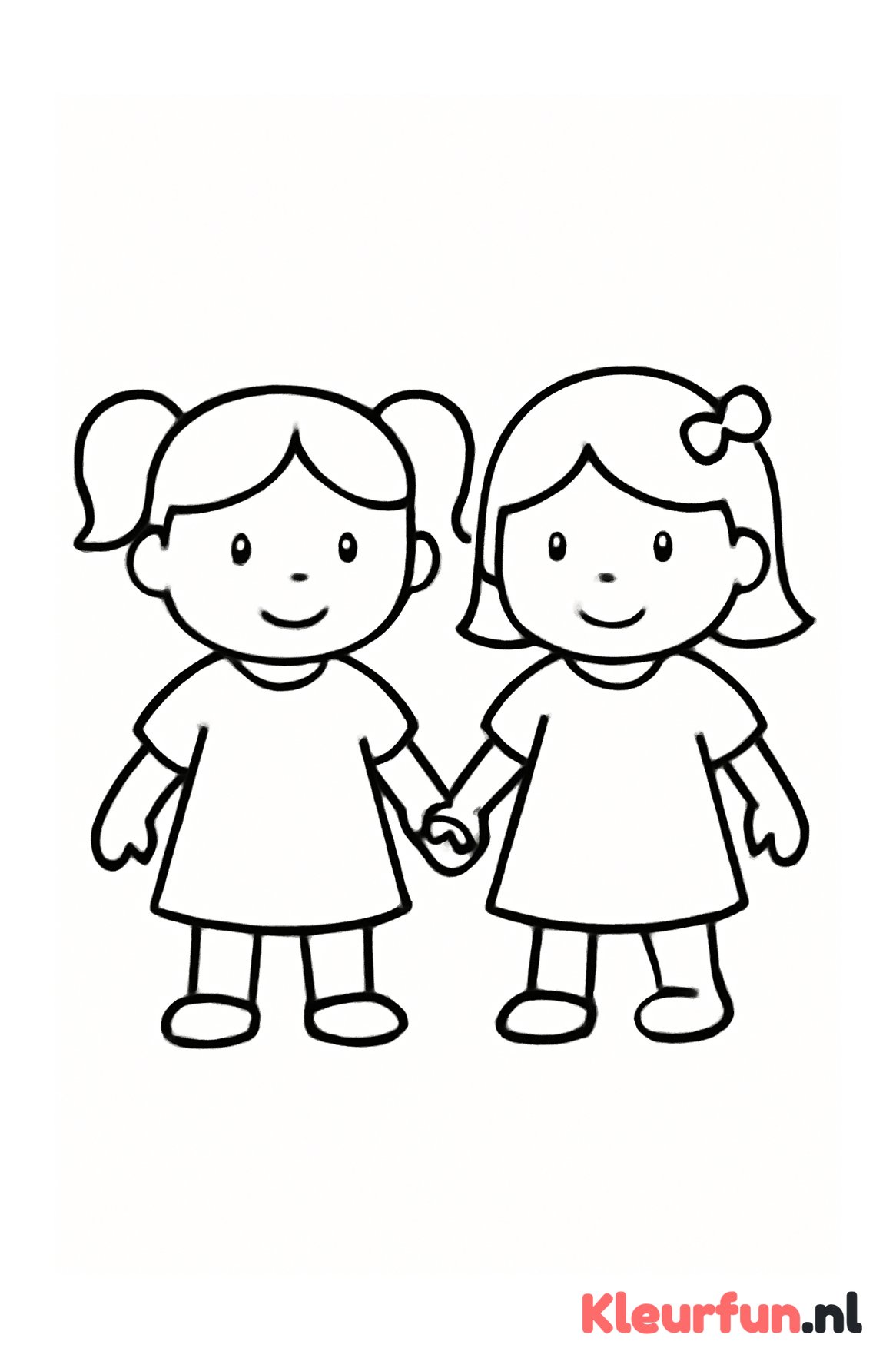 Twee meisjes hand in hand