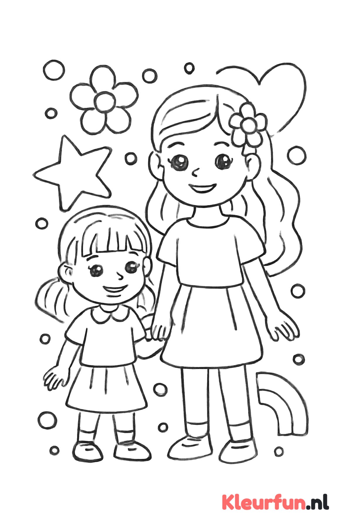 Twee zussen hand in hand