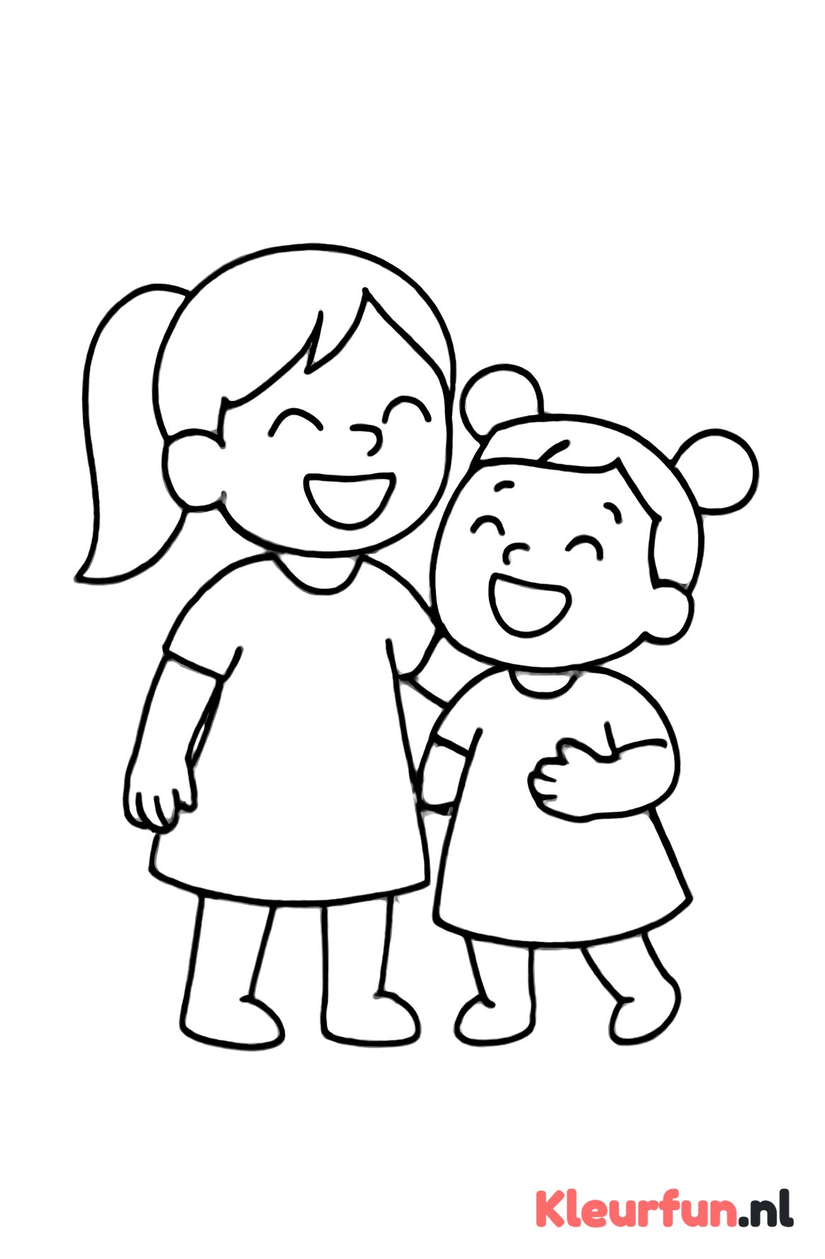 Twee zussen lachen