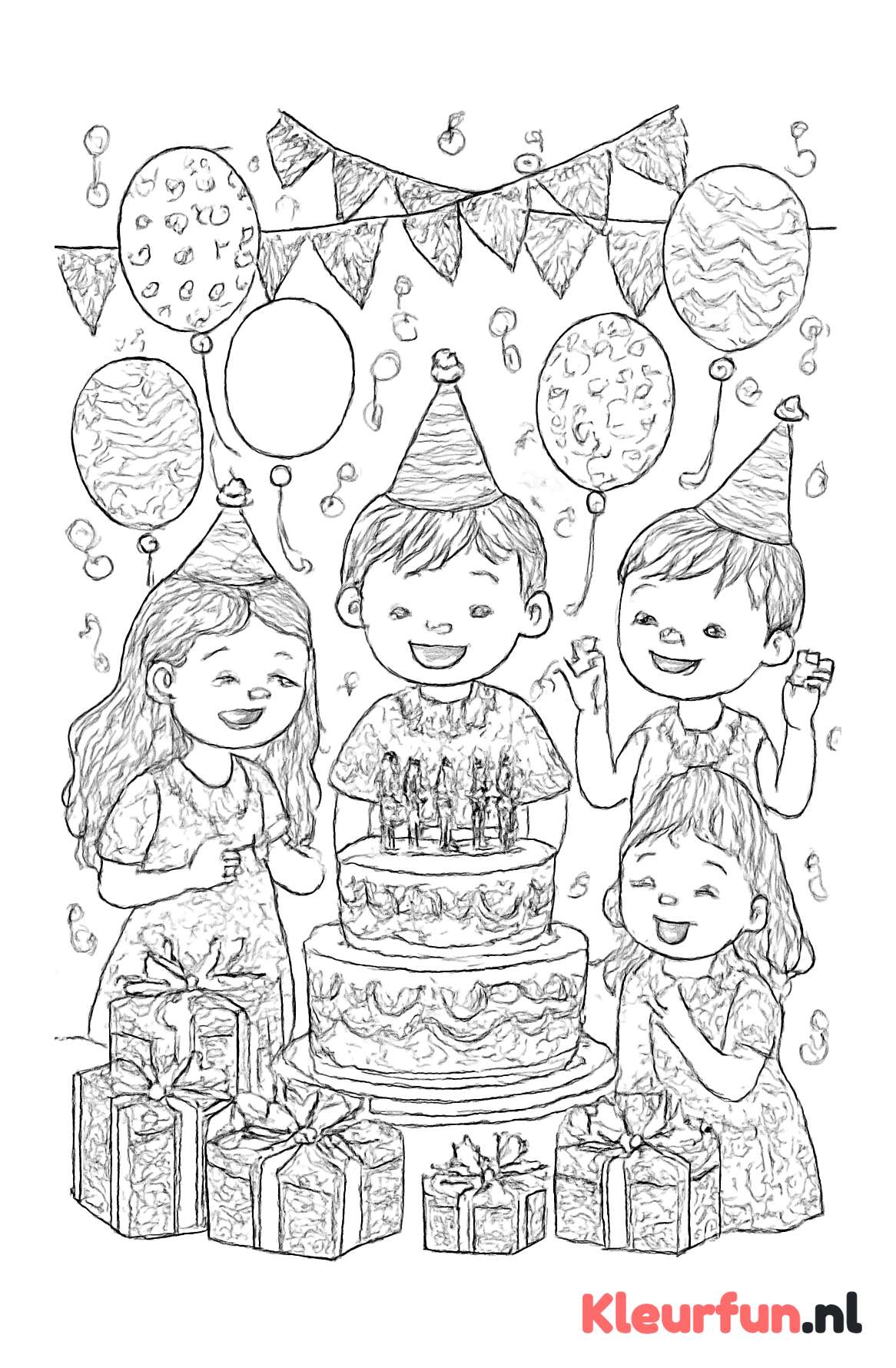 Vrolijk verjaardagsfeest met kinderen