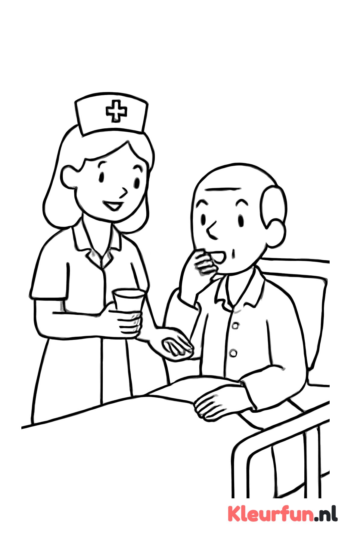 Verpleegster geeft medicatie