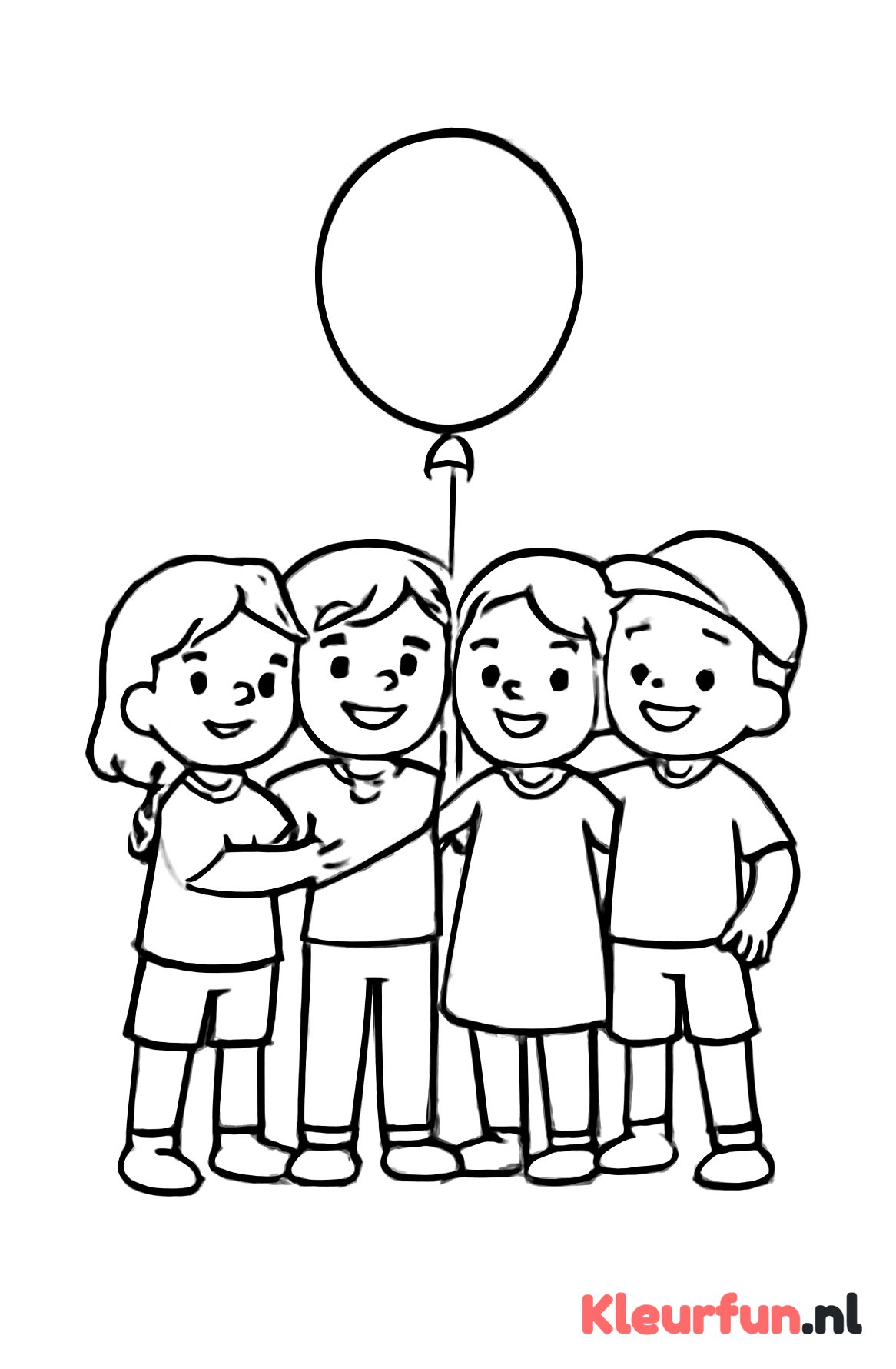 Vriendengroep met Ballon