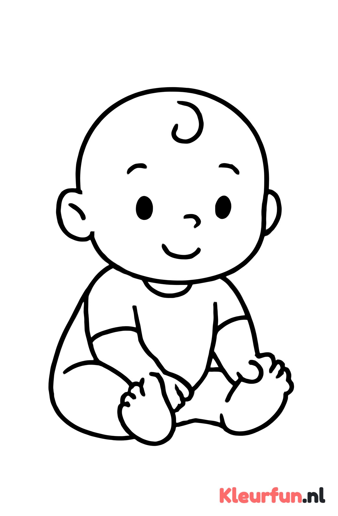 Zittende baby met grote vormen