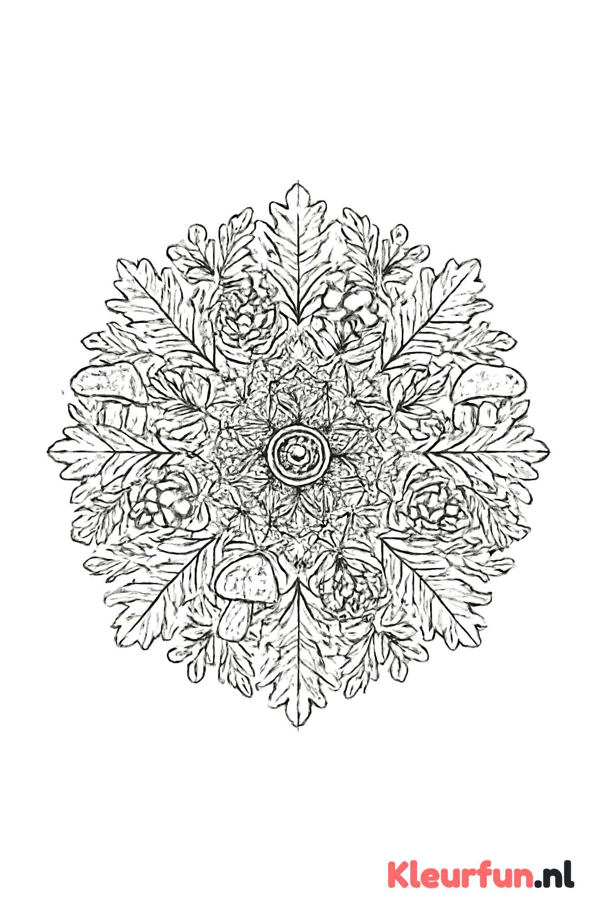 Abstracte herfst mandala met natuurmotieven