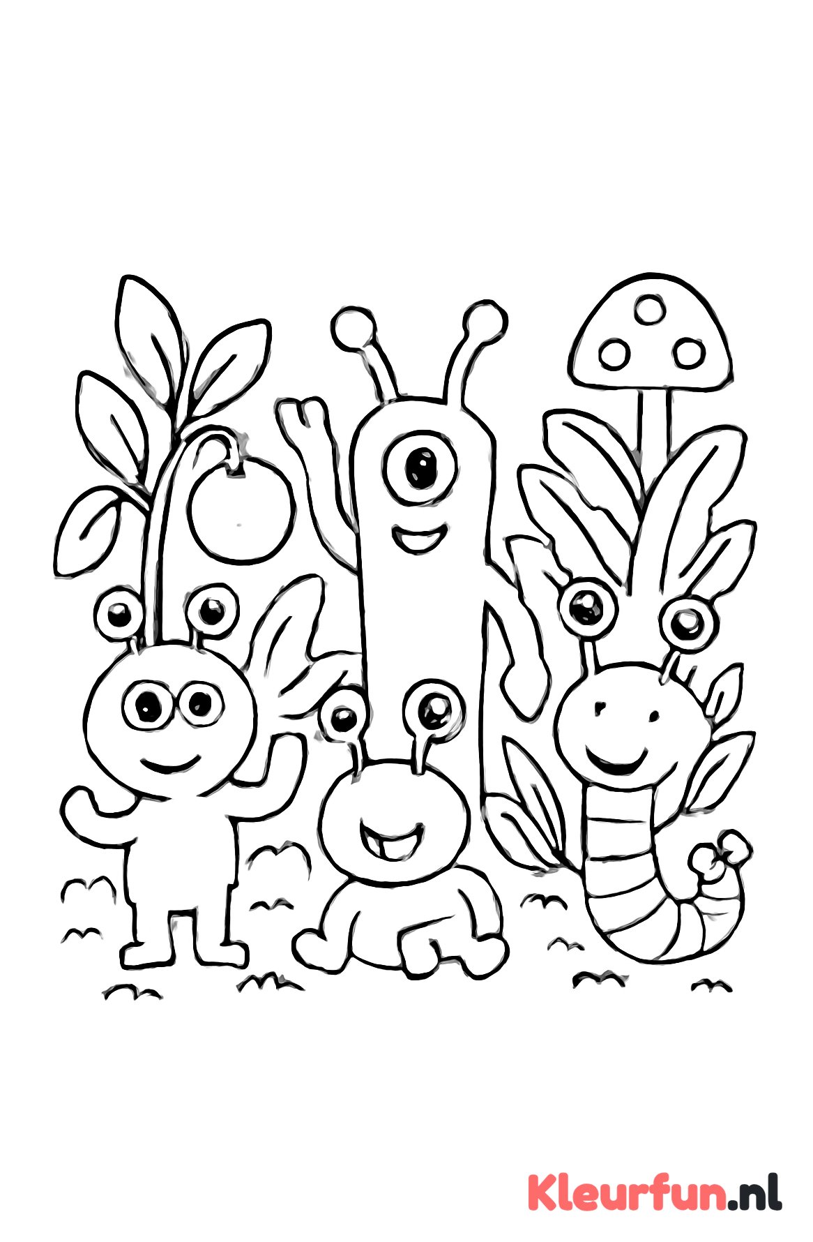 Aliens spelen in buitenaardse tuin