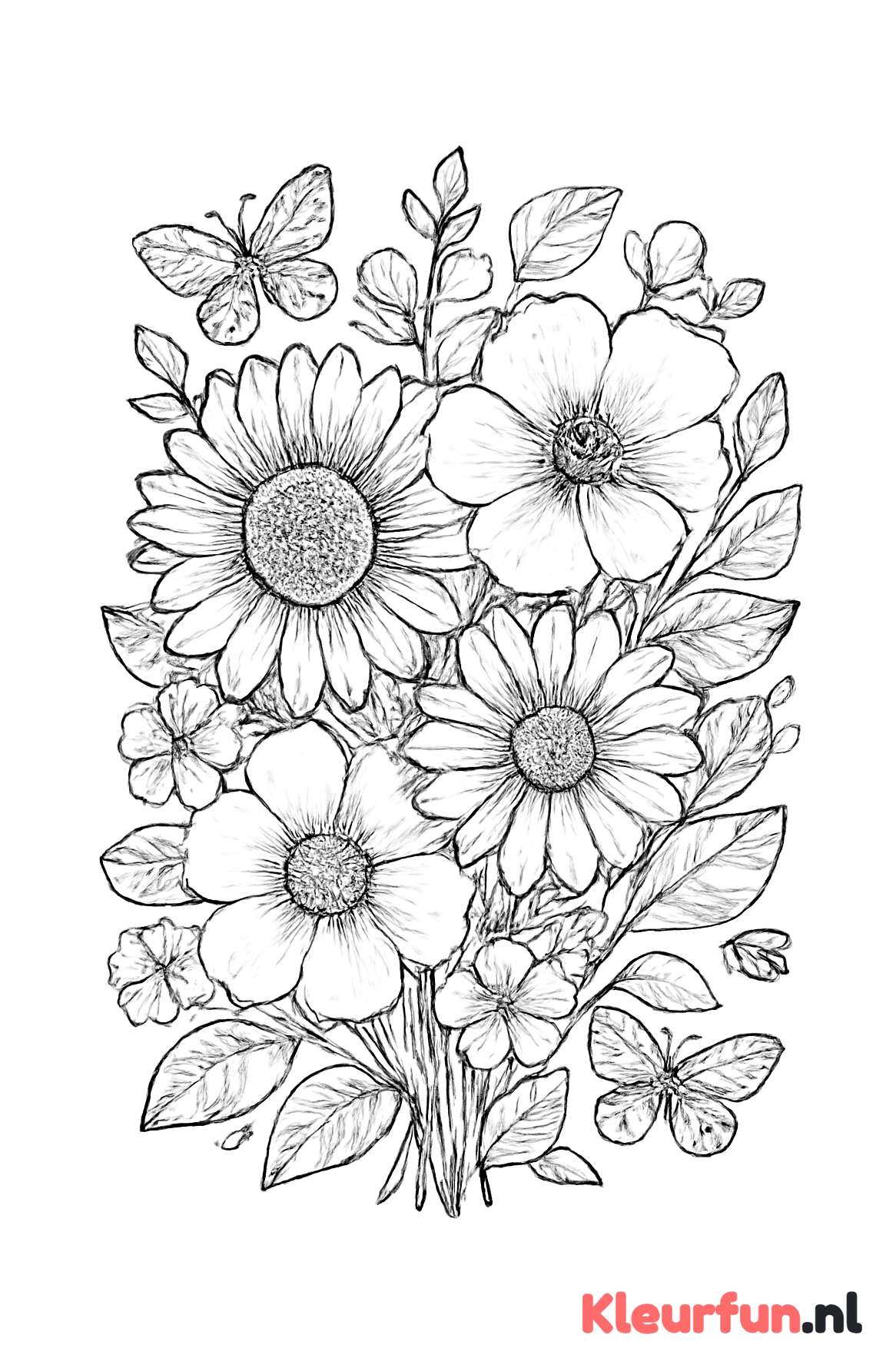 Artistieke bos bloemen met details
