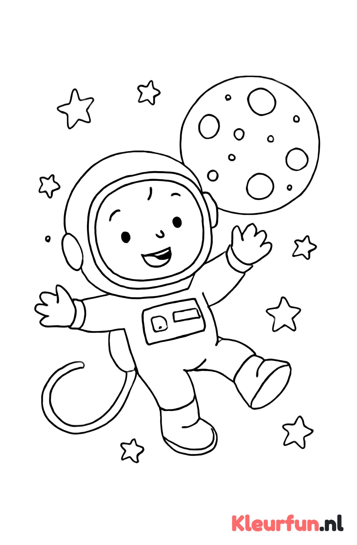 Astronaut zwevend in de ruimte