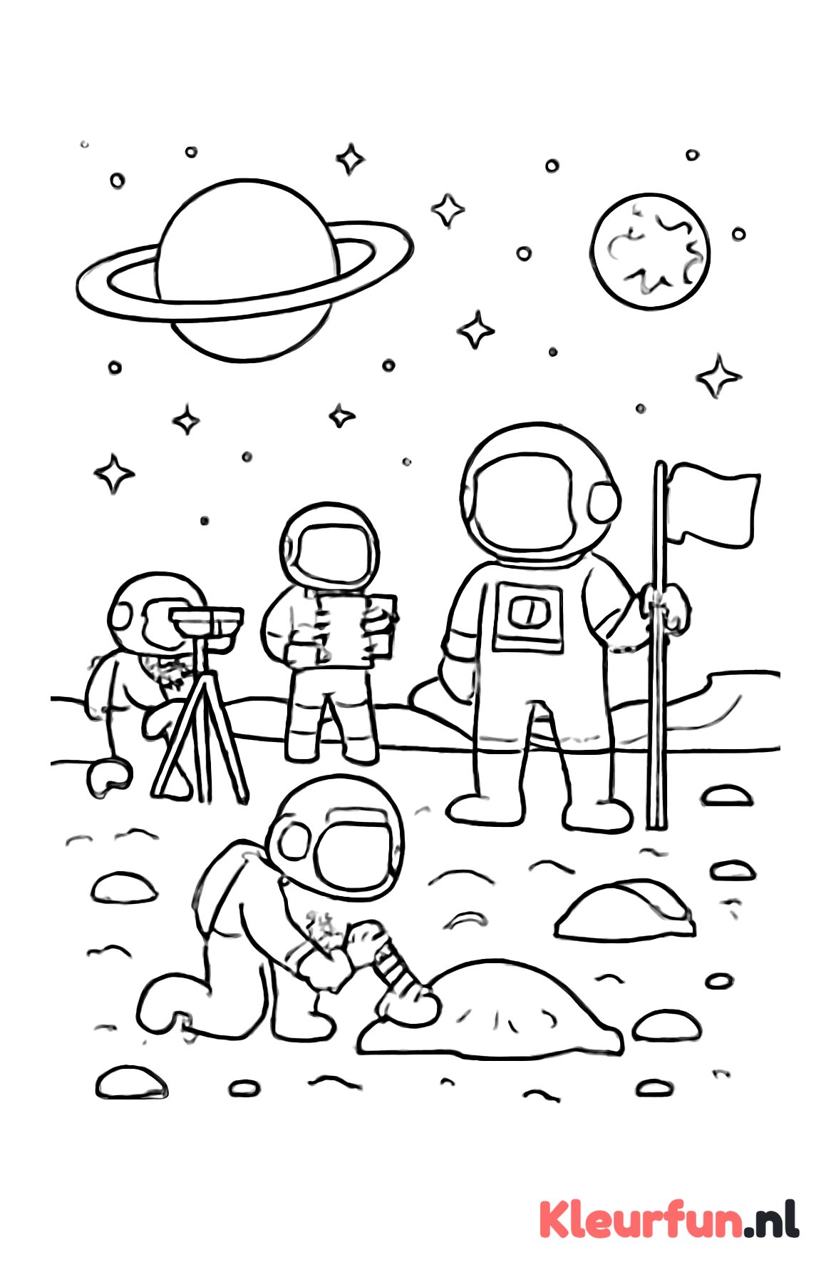 Astronauten op verre planeet