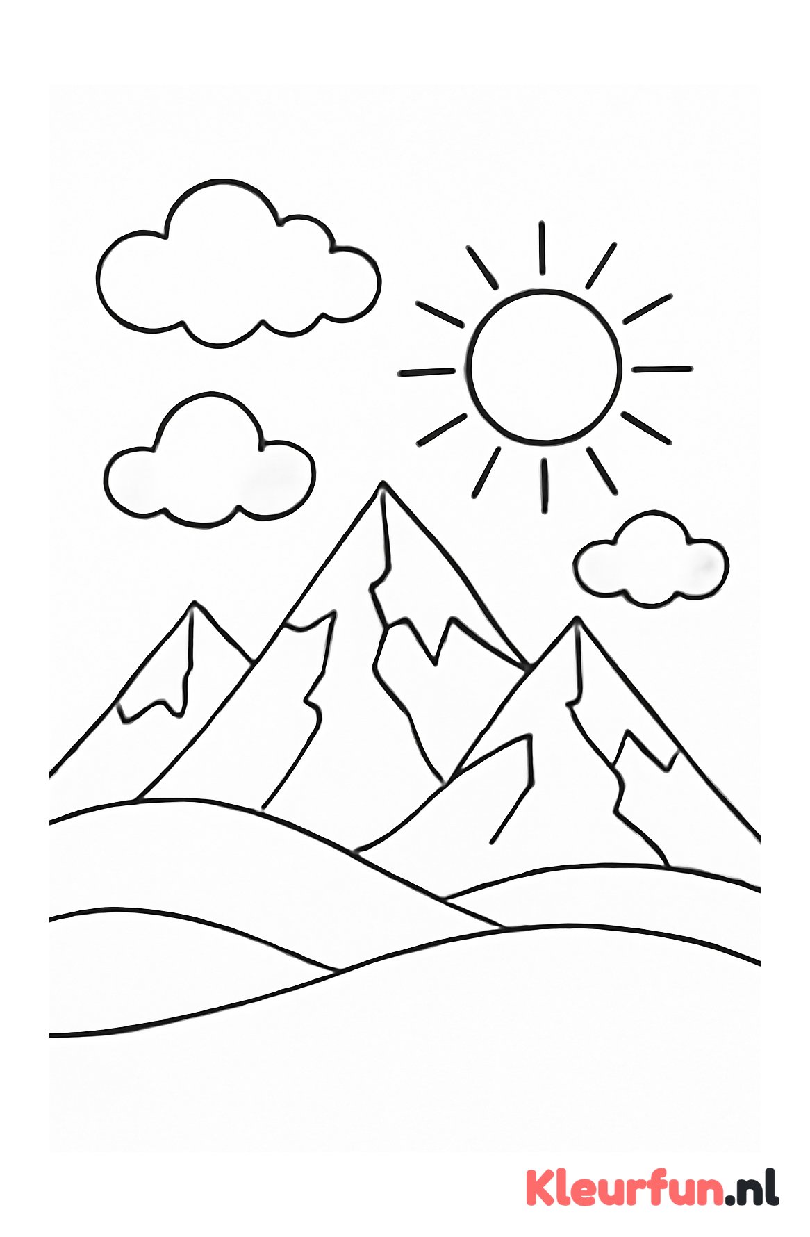 Bergen met zon en wolken