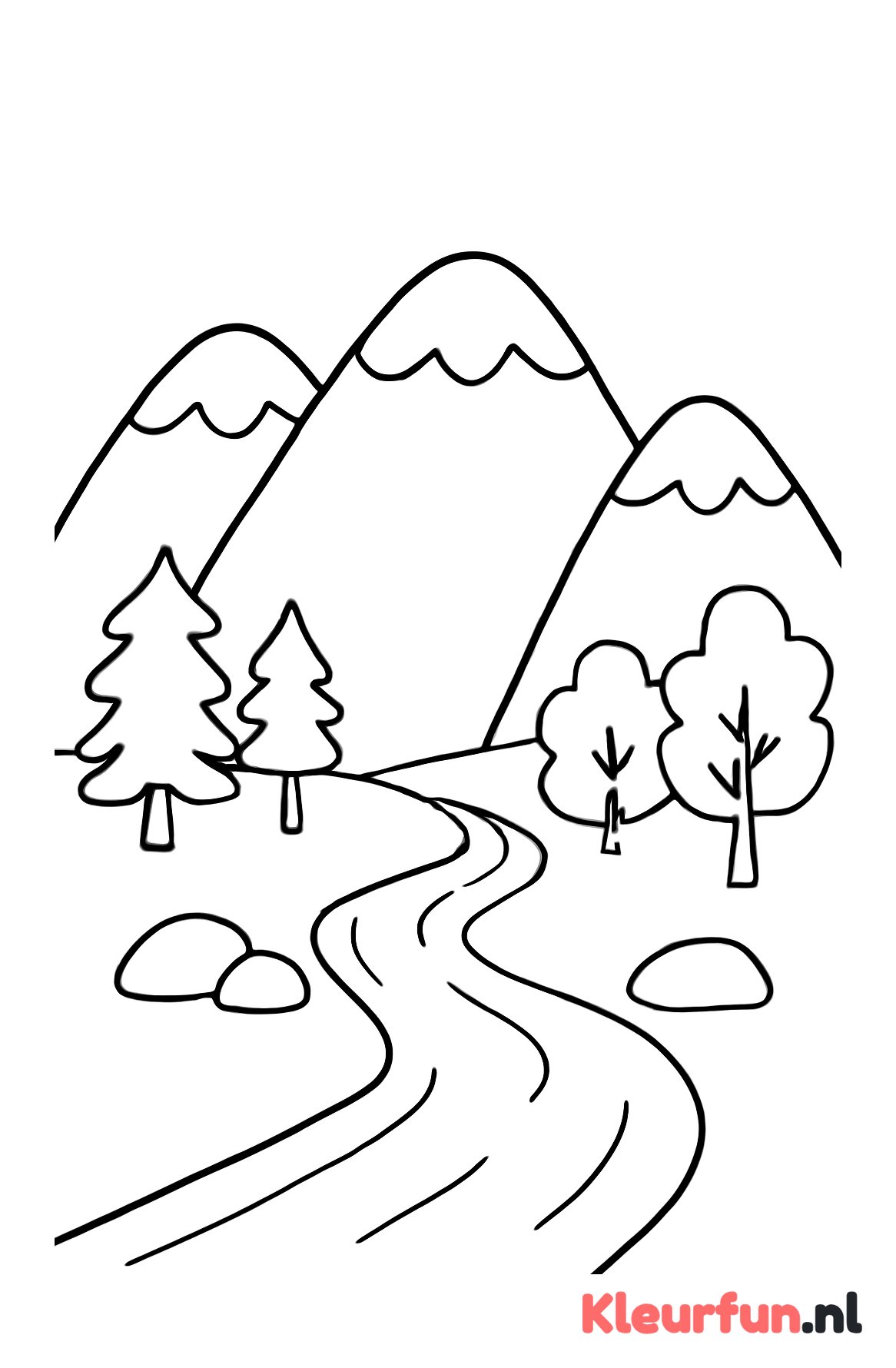 Berglandschap met beek en vallei